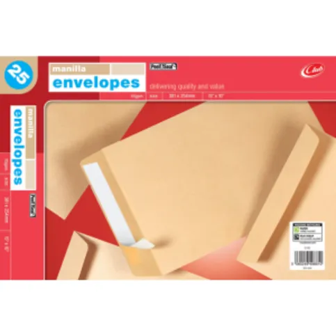 Club Exclusive Pack of 25 15 X 10 Manilla Peel & Seal Envelopes