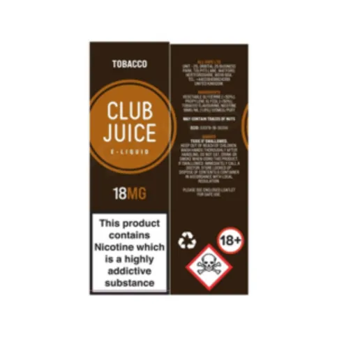 Club Juice Tobacco E-Liquid 18mg