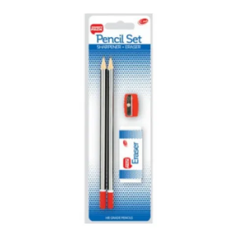 Club Pencil, Sharpener & Eraser Set