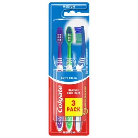 COLGATE EXTRA CLEAN 3PK TOOTH BRUSH