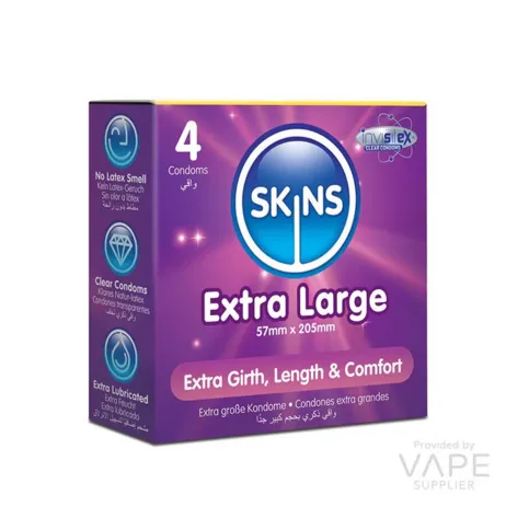 CONDOMS: SKINS EXTRA LARGE CONDOMS 4PK