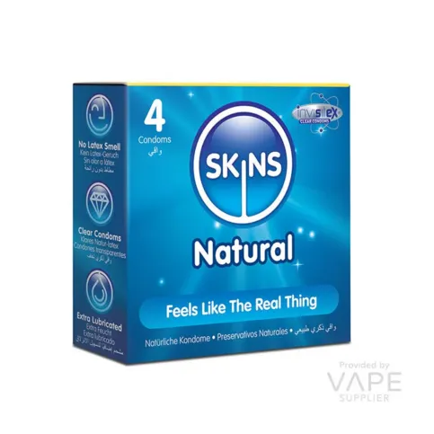 CONDOMS: SKINS NATURAL CONDOMS 4PK