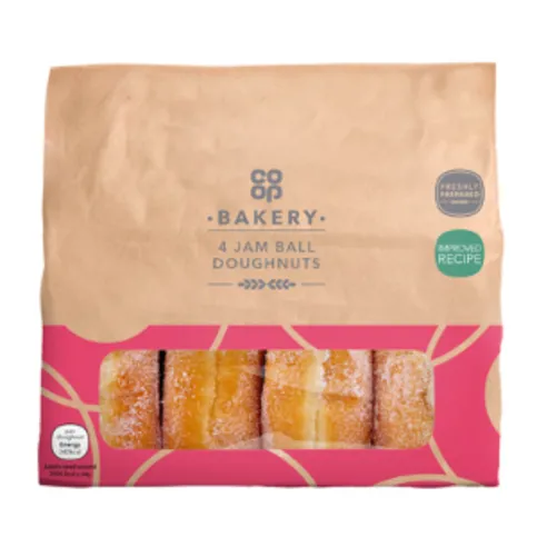 Co-op Bakery 4 Jam Ball Doughnuts