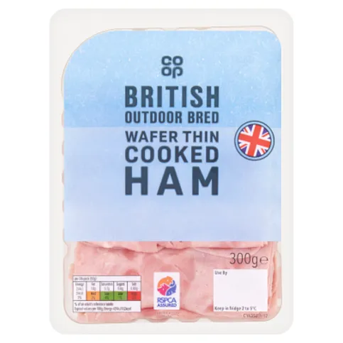Co-op British Outdoor Bred Wafer Thin Cooked Ham 300g