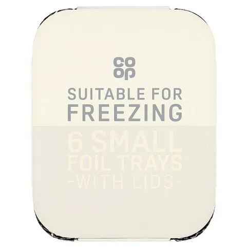 CO OP FOIL TRAY & LIDS SMALL 6PK