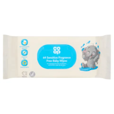 Co-op 64 Sensitive Fragrance Free Baby Wipes