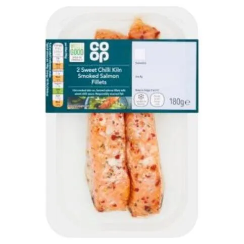 Co-op 2 Sweet Chilli Kiln Smoked Salmon Fillets 180g