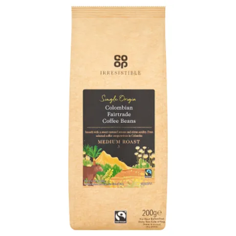 Co-op Irresistible Colombian Fairtrade Coffee Beans 200g