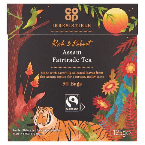 Co-op Irresistible Assam Fairtrade Tea 50 Tea Bags 125g