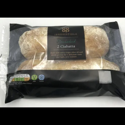 Co-op Irresistible White Ciabatta x 2