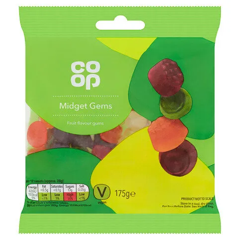 Co-op Midget Gems Fruit Flavour Gums 175g