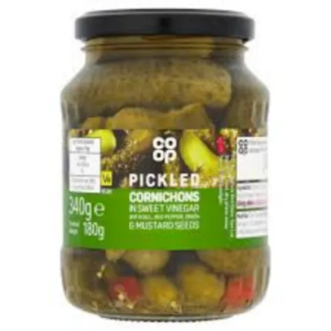 Co-op Pickled Baby Gherkins in Sweet Vinegar 340g