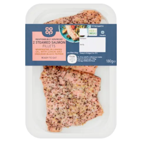 Co-op 2 Steamed Salmon Fillets 180g