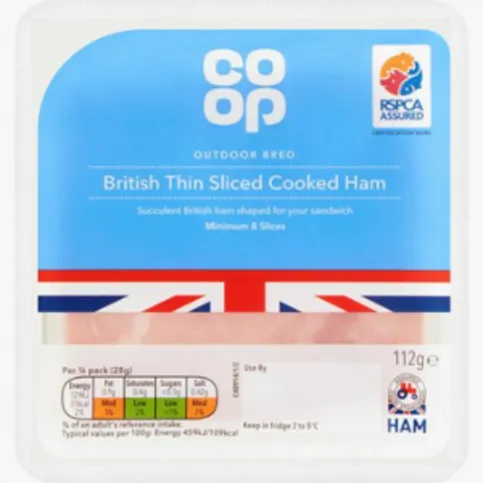 Co-op Thin Sliced Cooked Ham 112g