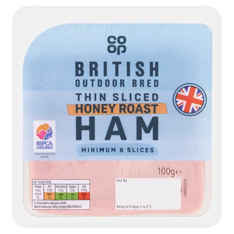 Coop Thin Sliced Honey Roast Ham 8 Pack