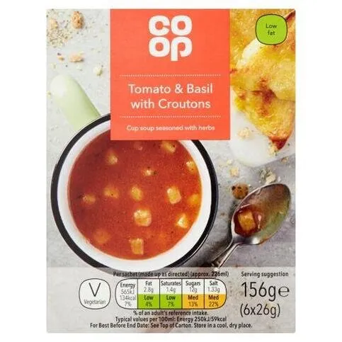 Co Op Tomato & Basil with Croutons 6 x 26g (156g)
