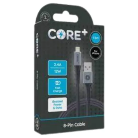 CORE+ 8-Pin Cable 1.5m Braided Grey 2.4A