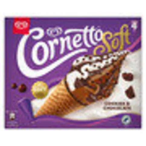 Cornetto Soft Cookie & Chocolate Ice Cream Cone 4x 140 ml