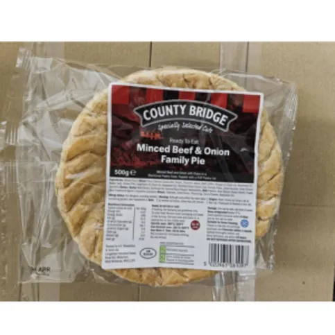 County Bridge Minced Beef & Onion Family Pie 500g