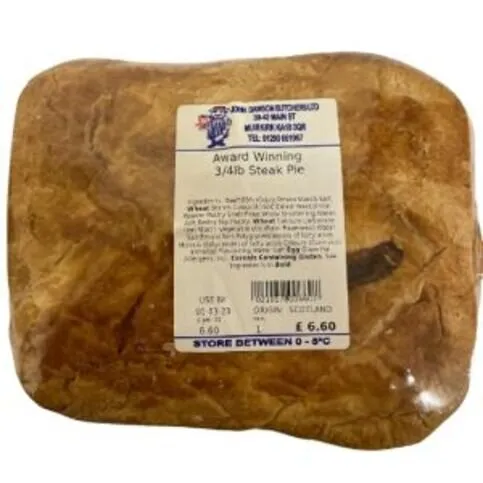Dawson 3/4lb Steak Pie