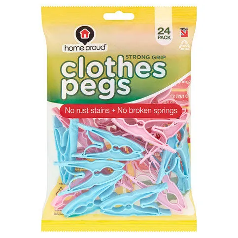 Home Proud 24 Strong Grip Clothes Pegs