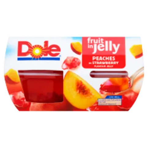 Dole Peach in Strawberry Flavour Jelly 4 x 123g (492g)