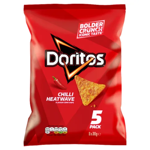 Doritos Chilli Heatwave Tortilla Chips Multipack Crisps 5x30g