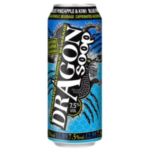 Dragon Soop Caffeinated Alcoholic Beverage Blue Pineapple & Kiwi 500ml