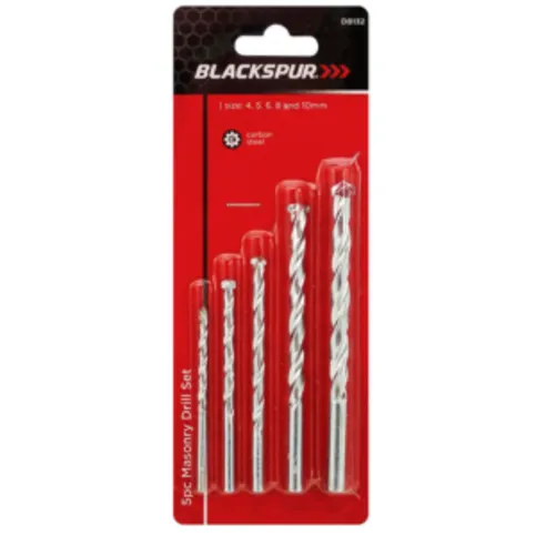 Blackspur 4-10mm 5 Piece Masonry Drill Bit Set