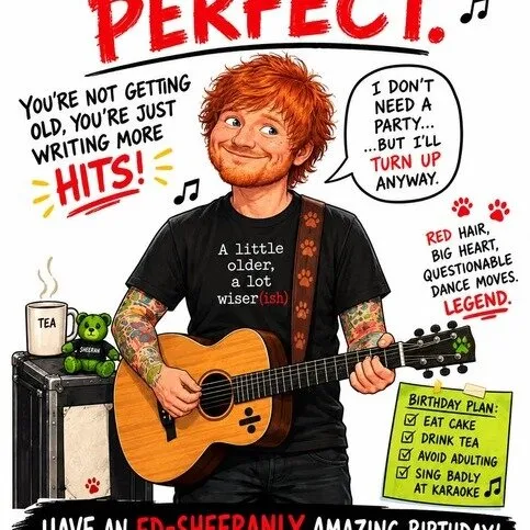 Ed Sheeran Birthday Card