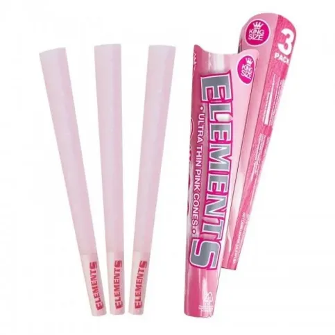 Elements Ultra Thin Pink Cones King Size 3 Pack