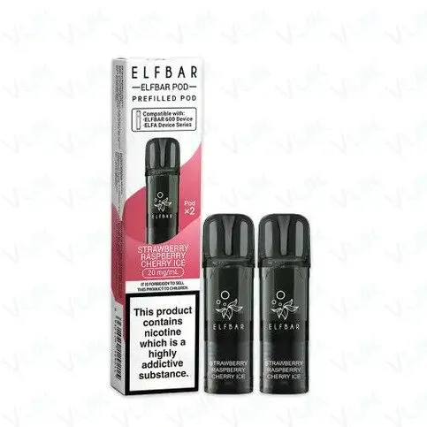 Elf Bar 600 Prefilled Pods - Strawberry Raspberry Cherry Ice 20MG