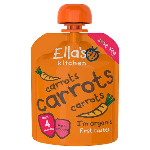 Ella's Kitchen Organic Carrots First Tates Baby Pouch 4+ Months 70g