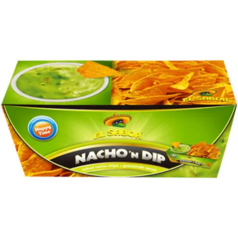 El Sabor Salted Nacho Chips With Guacamole Sauce 175g
