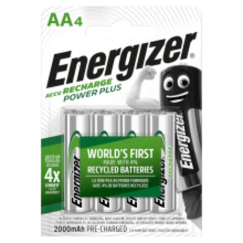 Energizer Accu Recharge Power Plus Rechargeable AA Batteries 4 Pack