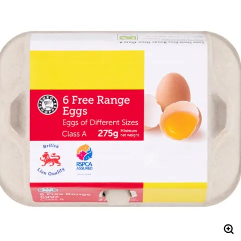 Euro Shopper Free Range Eggs 6pack 275g