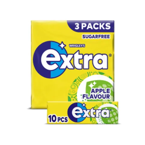 Extra Apple Flavour Sugarfree Chewing Gum Multipack 3x10 Pieces