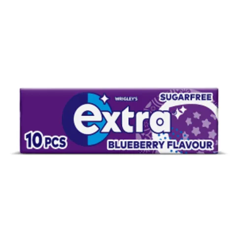 Extra Blueberry Flavour Sugar Free Chewing Gum 10 Pieces 14g