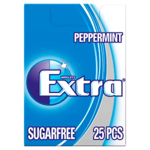 Extra Peppermint Chewing Gum Sugar Free Handy Box 25 Pieces