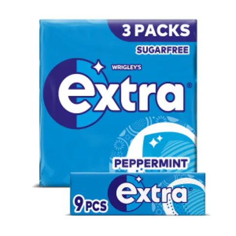 Extra Peppermint Sugarfree Chewing Gum Multipack 3x9 Pieces