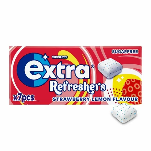 Extra Refreshers Strawberry Lemon Sugarfree Chewing Gum 19g