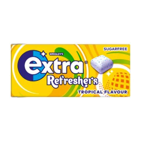 Extra Refreshers Tropical Sugar Free Chewing Gum Handy Box 7 Pcs 15.6g