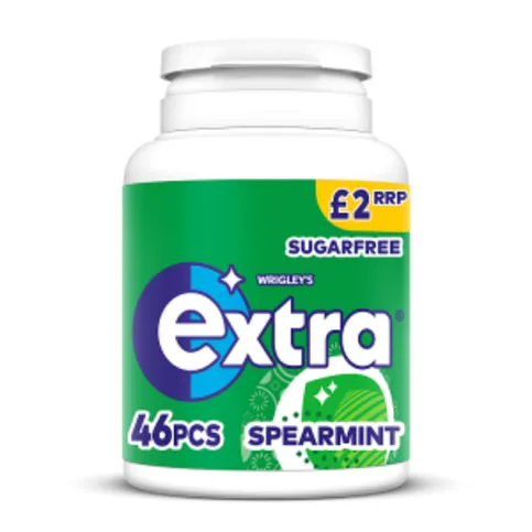 Extra Spearmint Chewing Gum Sugar Free Bottle 46 Pieces