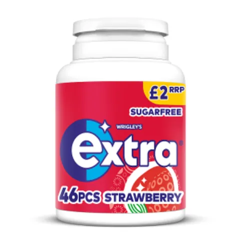 Extra Strawberry Flavour Sugar Free Chewing Gum Bottle 46 Pieces