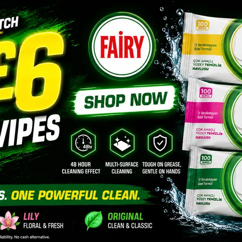 Fairy Wipes 2 Packets for £6