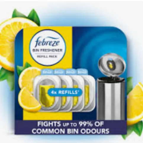 FEBREZE BIN FRESHENER REFILLS CITRUS FRESH 4PK