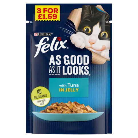 Felix As Good As It Looks with Tuna in Jelly Flashed 3 for 1.59 100g