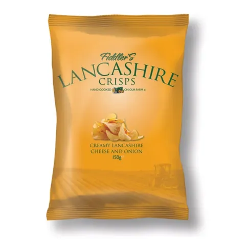 Fiddlers Lancashire Crisps Creamy Lancashire Cheese & Onion 150g