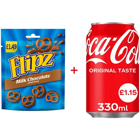 Flipz Milk Chocolate Pretzels + Coca-Cola Original Taste 330ml