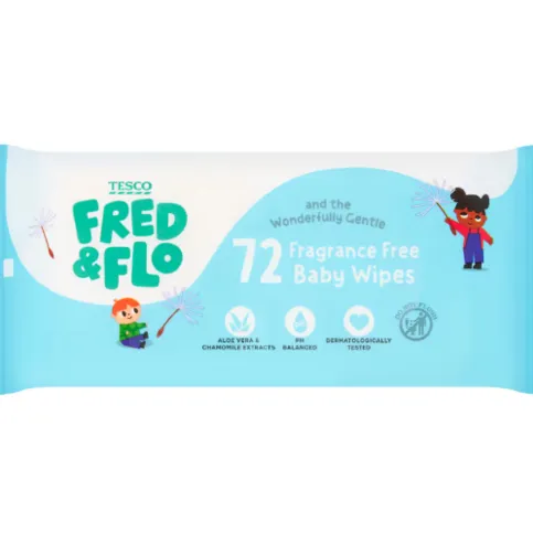 Fred & Flo Fragrance Free Baby Wipes 72's